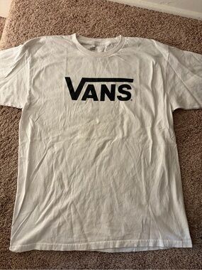 Vans White Tee with Black Logo Graphic